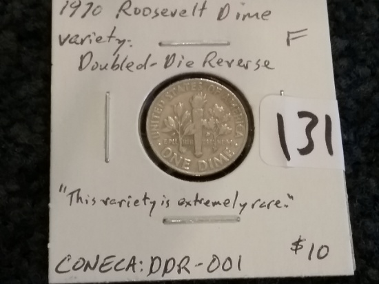 1970 Roosevelt Dime DDR ERROR COIN