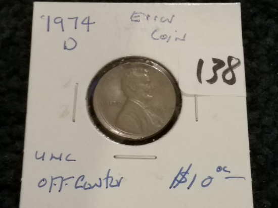 1974-D Off-Center Cent