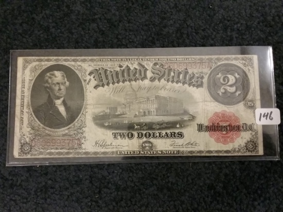 NICE! United States Two Dollar Note Series 1917 Large Note