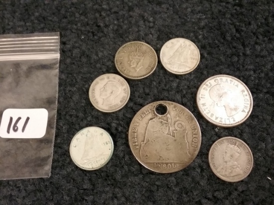 Seven Foreign SILVER Coins