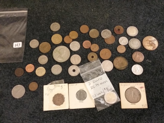 Large group of world coins