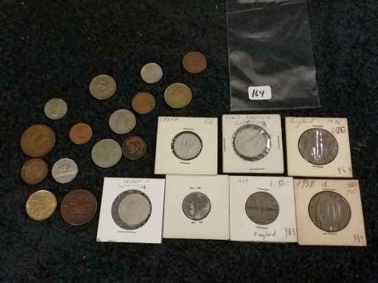 Large group of world coins