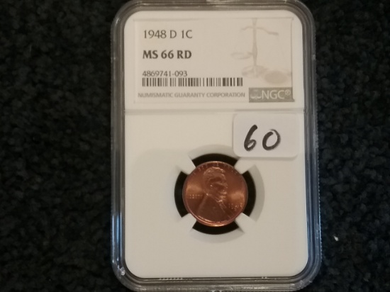 NGC 1948-D Wheat Cent MS-66 Red