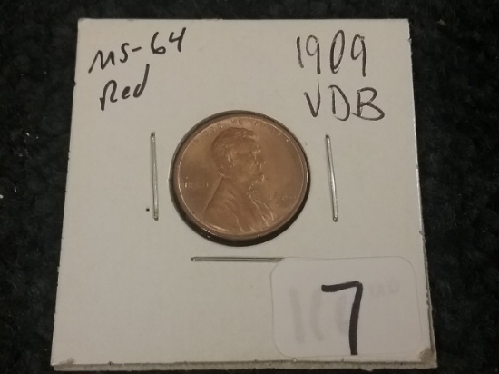 nice! 1909-VDB Wheat Cent in MS-64 RED