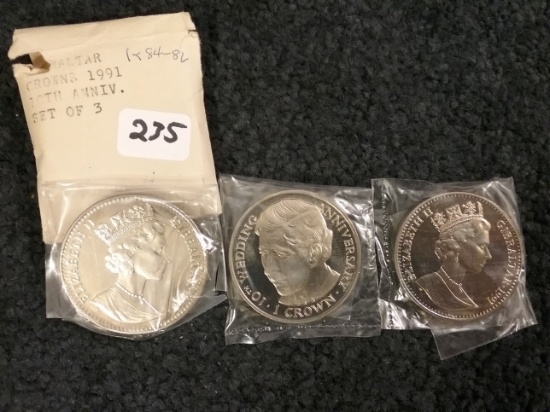 Gibraltar 3-coin set.