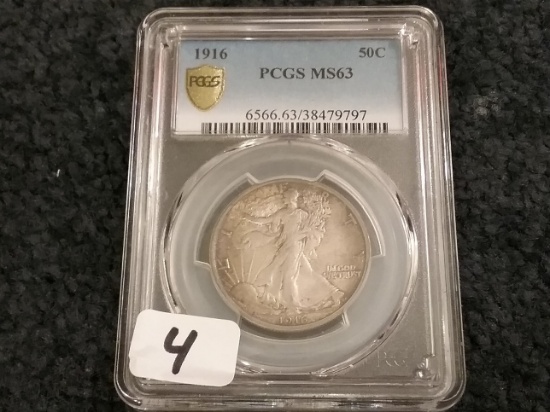 KEY DATE! PCGS 1916 Standing Liberty Half Dollar MS-63