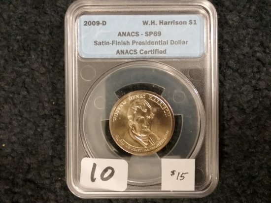 ANACS 2009-D W.H. Harrison SP-69 Presidential Dollar