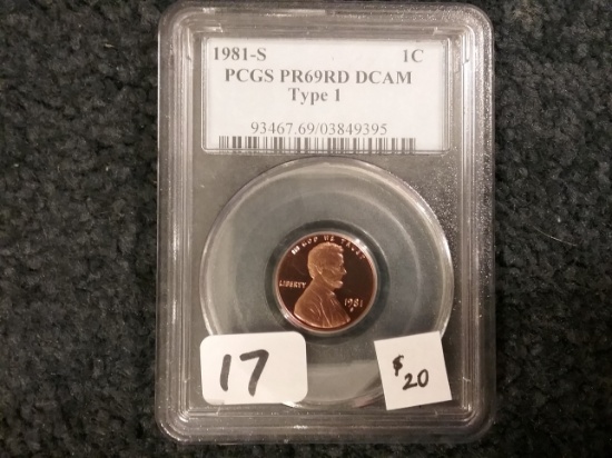 PCGS 1981-S Type 1 Lincoln Cent Proof 69 RED Deep Cameo