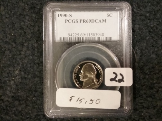 PCGS 1990-S Jefferson Nickel Proof 69 Deep Cameo