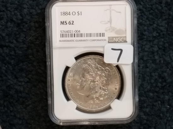 NGC 1884-O Morgan Dollar in MS-62