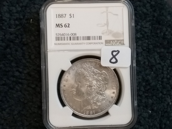 NGC 1887 Morgan Dollar in MS-62