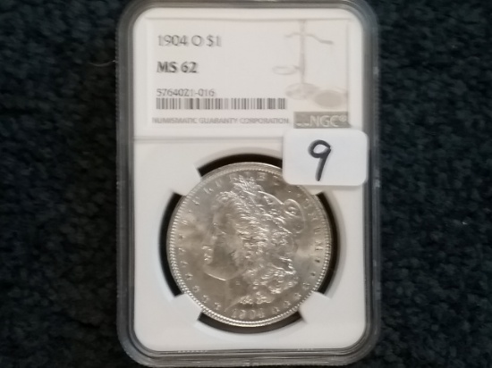 NGC 1904-O Morgan Dollar in MS-62
