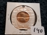Uncirculated 1953-D Wheat Cent Encased