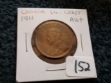 1911 Canada Large Cent in About uNcirulated plus