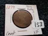 NICE 1879 Hong Kong Cent in Extra Fine