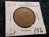 1875 Straits Settlements Cent in fine-very fine