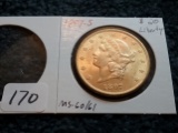 GOLD!! 1897-S Liberty Head Gold Double Eagle $20 MS-60/61