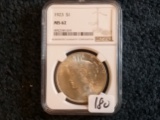 NGC 1923 Peace Dollar in MS-62