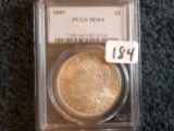 PCGS 1889 Morgan Dollar in MS-64