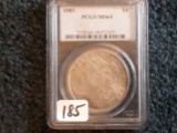 PCGS 1885 Morgan Dollar in MS-64