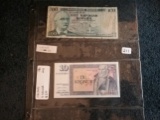 Five pieces of foreign currency