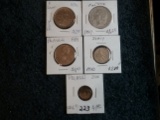 Five foreign coins