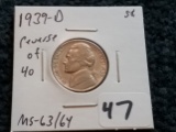 1939-D Jefferson Nickel Reverse of 1940 MS-63/64