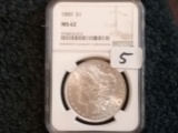 NGC 1889 Morgan Dollar in MS-62