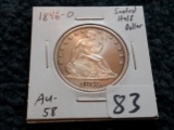 WOW! 1846-O Seated Liberty Half Dollar in AU-58!