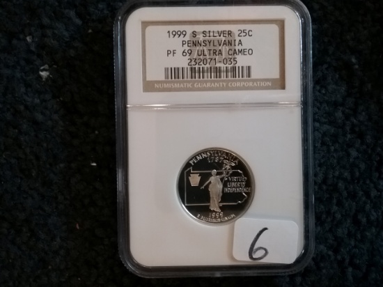 NGC 1999-S SILVER State Quarter Proof 69 Ultra Cameo