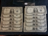 Group of 12 Mixed $1 Silver Certificates