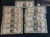 Group of 11 Mixes $5 Red Seal Notes