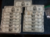 Group of 15 Mixed $5 Silver Certificates