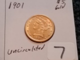 Gold! 1901 Liberty $5 Dollar Uncirculated