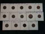 Group of 14 Indian cents, couple better ones