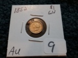 GOLD! 1852 $1 Dollar About Uncirculated
