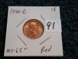 HI Grade! 1940-D Wheat Cent in MS-65 Plus RED