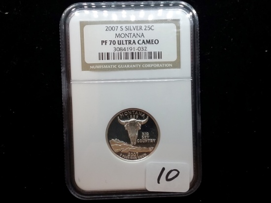 NGC 2007-S SILVER Statehood Quarter in Proof 70 Ultra Cameo
