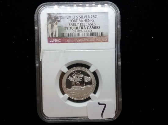 NGC 2013-S SILVER National Parks Quarter in Proof 70 Ultra Cameo