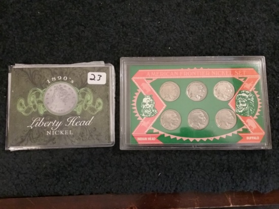 American Frontier Nickel Set and 1890's Liberty Head Nickel