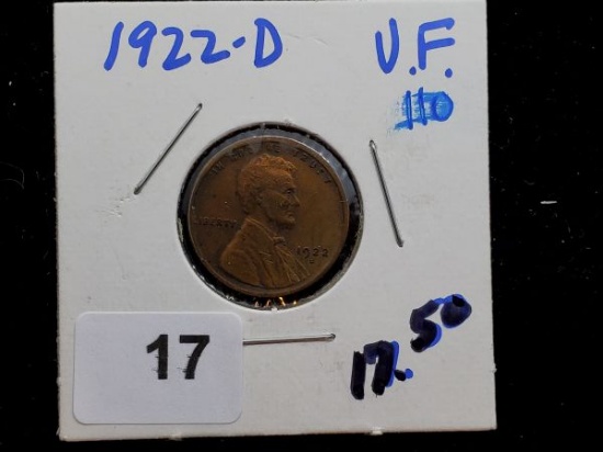 Semi-Key Date 1922-D Wheat Cent