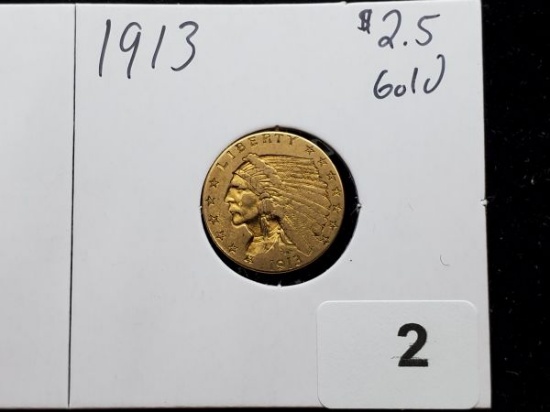 GOLD! 1913 Gold $2.5 Quarter Eagle