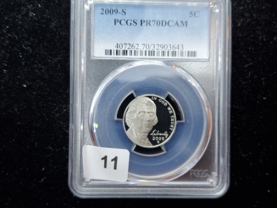 PCGS 2009-S Jefferson Nickel in Proof 70 Deep Cameo
