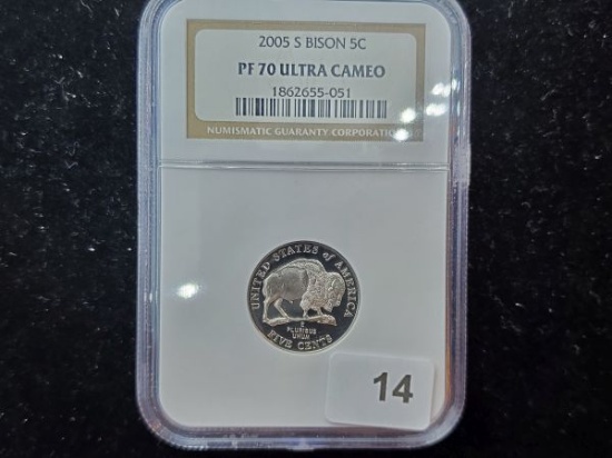 NGC 2005-S Jefferson Nickel in Proof 70 Ultra Cameo
