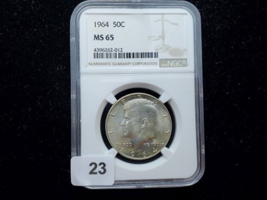 NGC 1964 Kennedy Half Dollar in MS-65