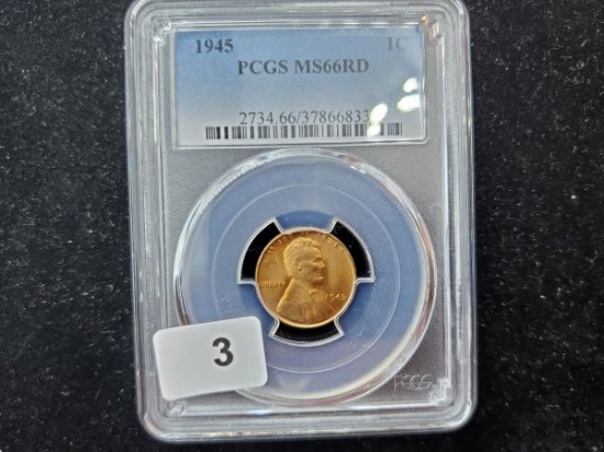 PCGS 1945 Wheat Cent MS-66 RED