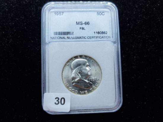 Slabbed Franklin Half Dollar MS-66 FBL