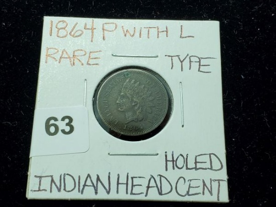 1864-L Indian cent