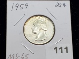 1959 Washington Quarter in MS-65