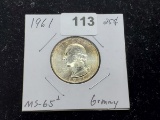 1961 Washington Quarter in MS-65+